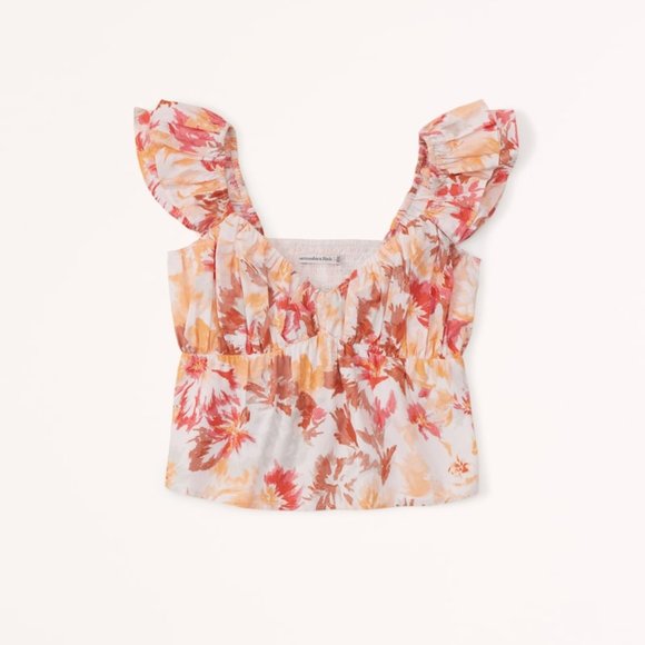 Abercrombie & Fitch Tops - New with Tags Abercrombie Ruffle Poplin Top